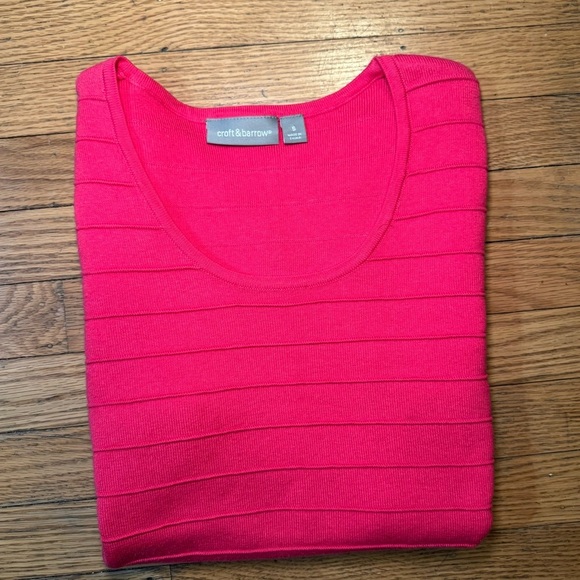 Croft & Barrow Hot Pink Short Sleeve Women’s Casual Top Size S - Picture 16 of 16